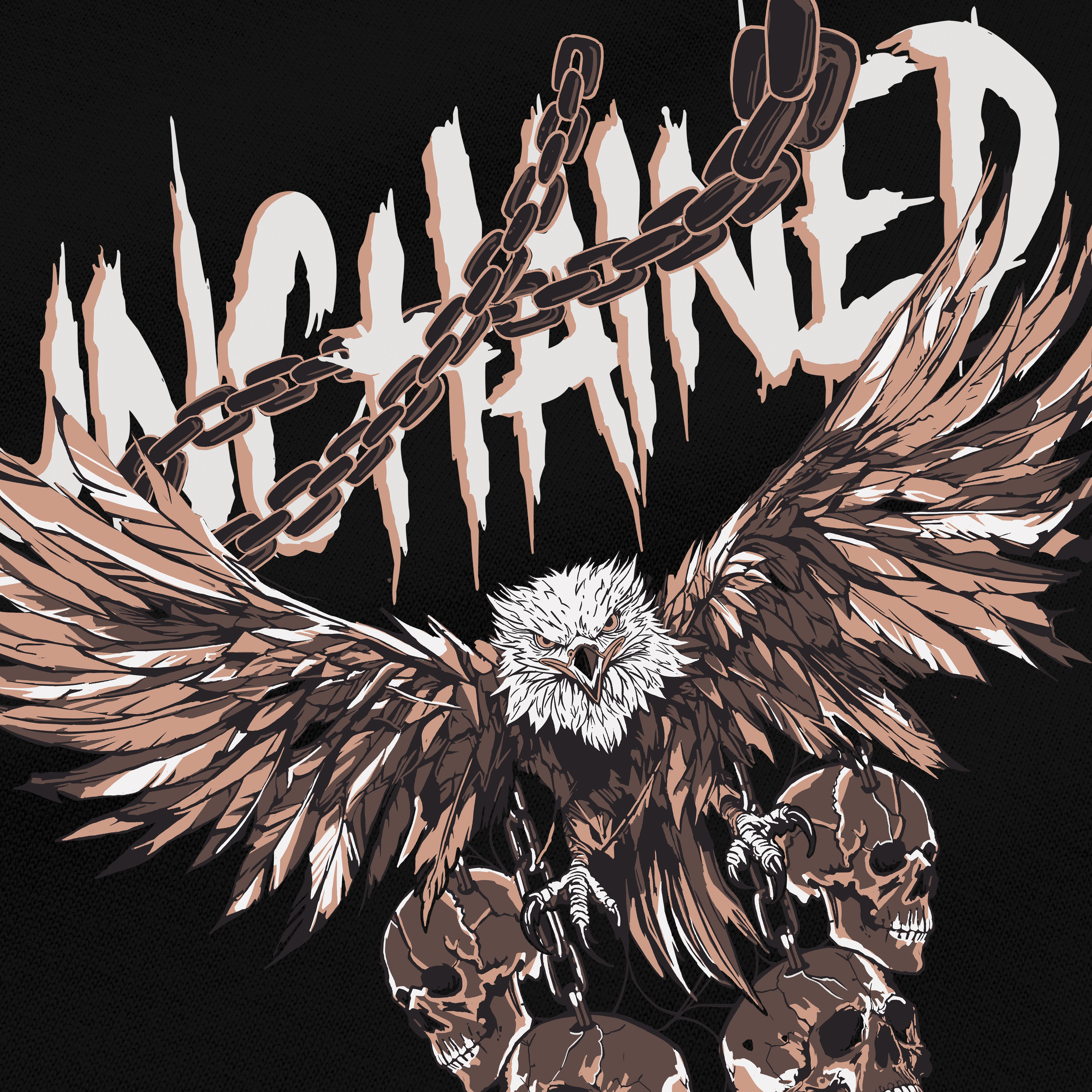 Unchained Eagle Black Oversized Tshirt