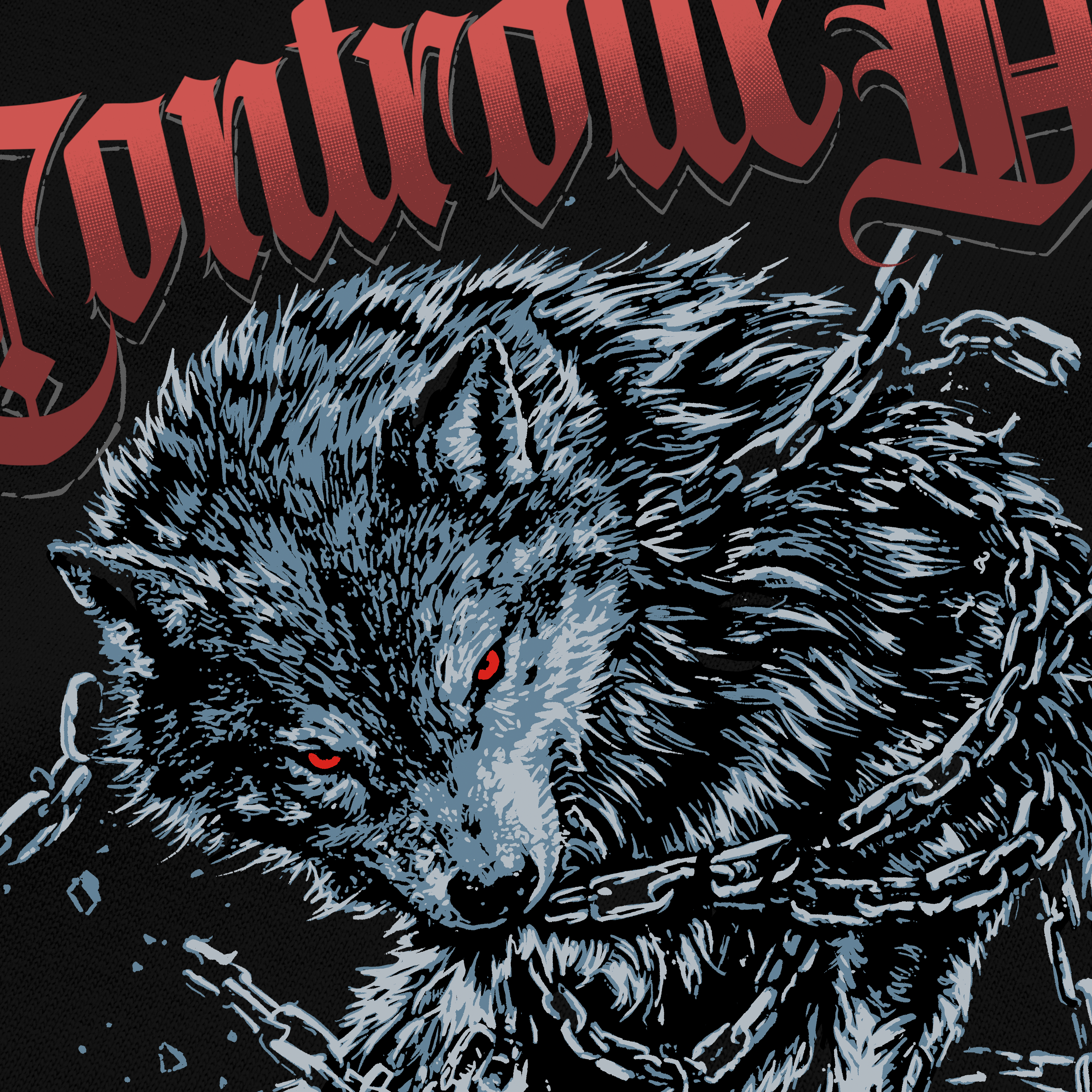 CONTROLED WOLF BLACK OVERSIZED TSHIRT