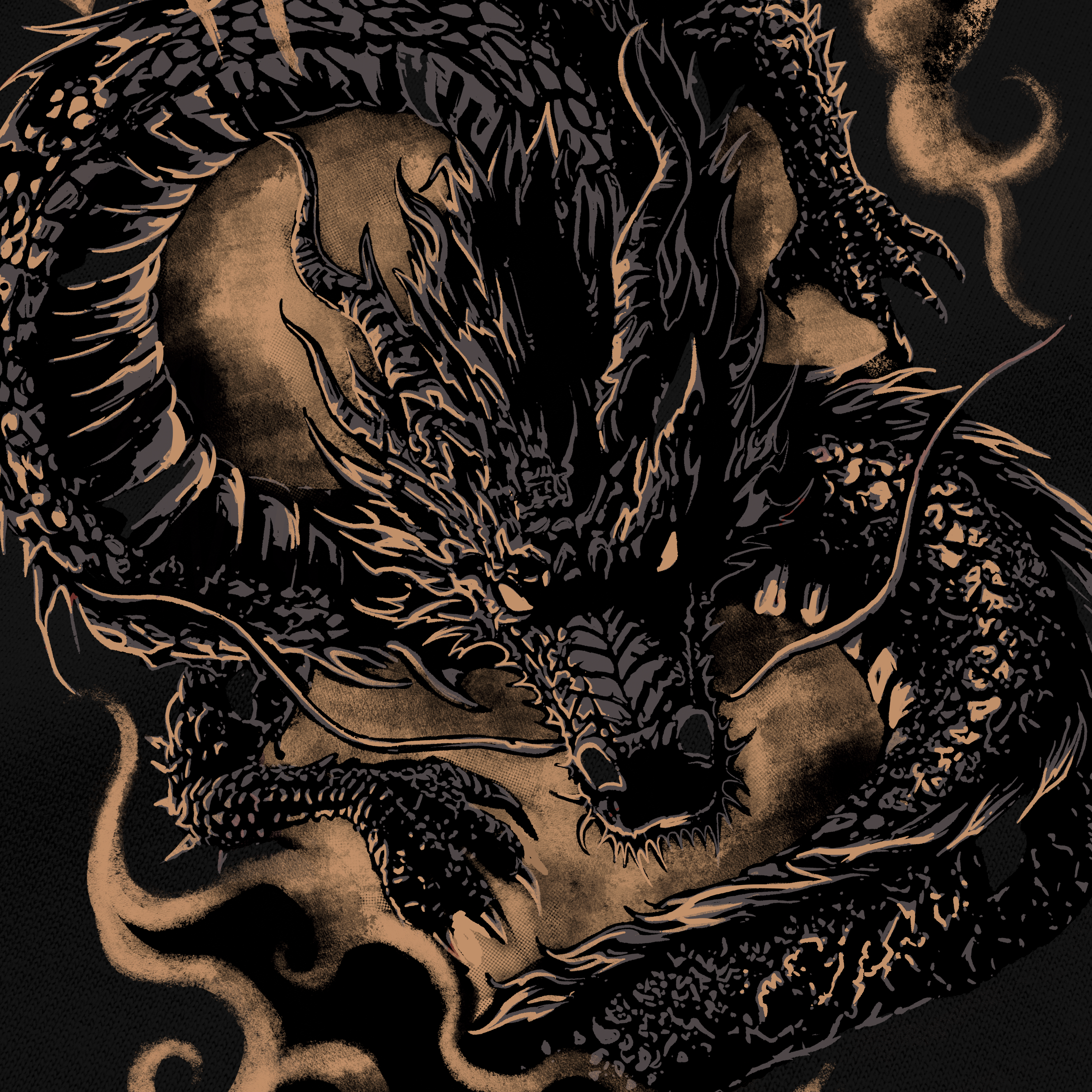 Dragon Black Oversized Tshirt