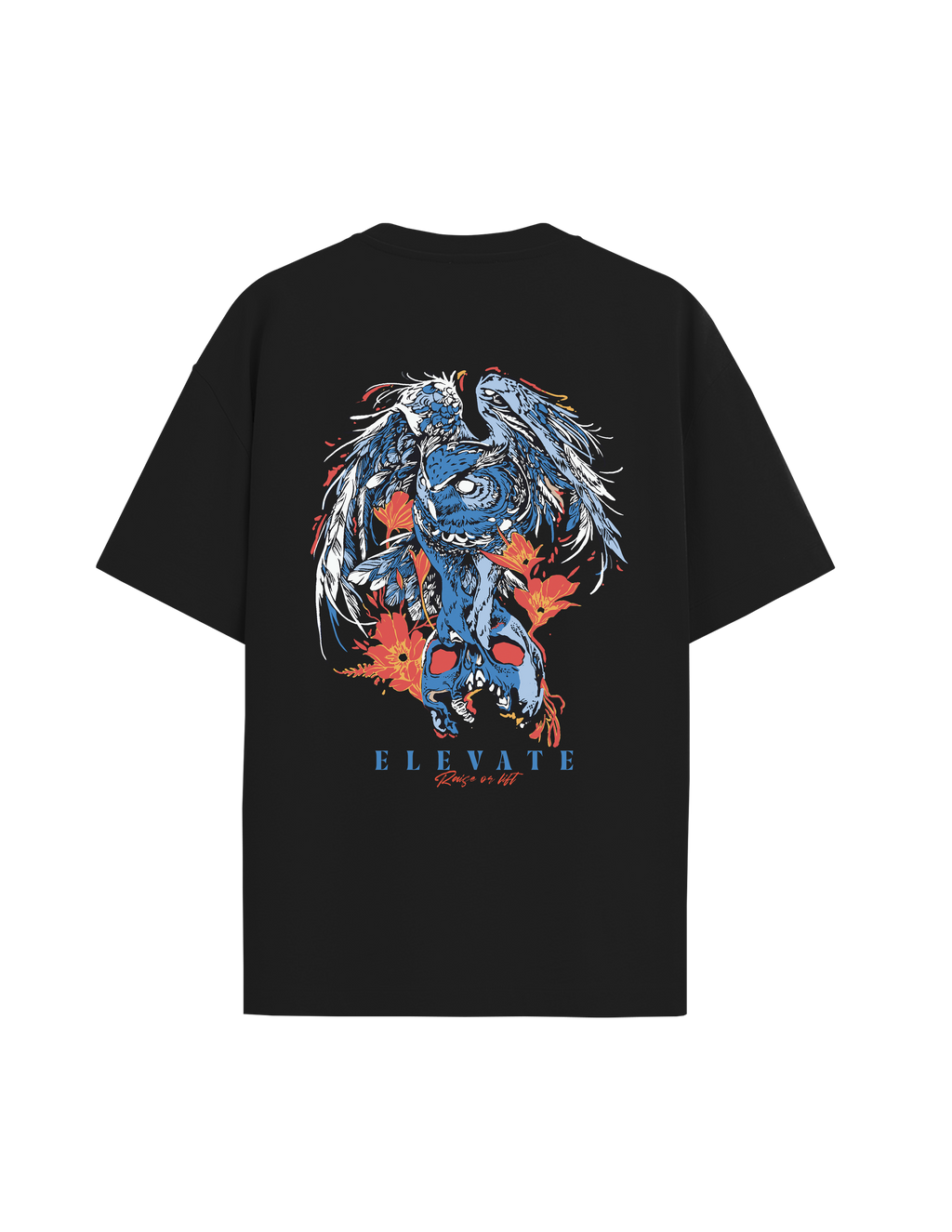 SOUL KEEPER  — GOTHIC OWL & SKULL BLACK TEE