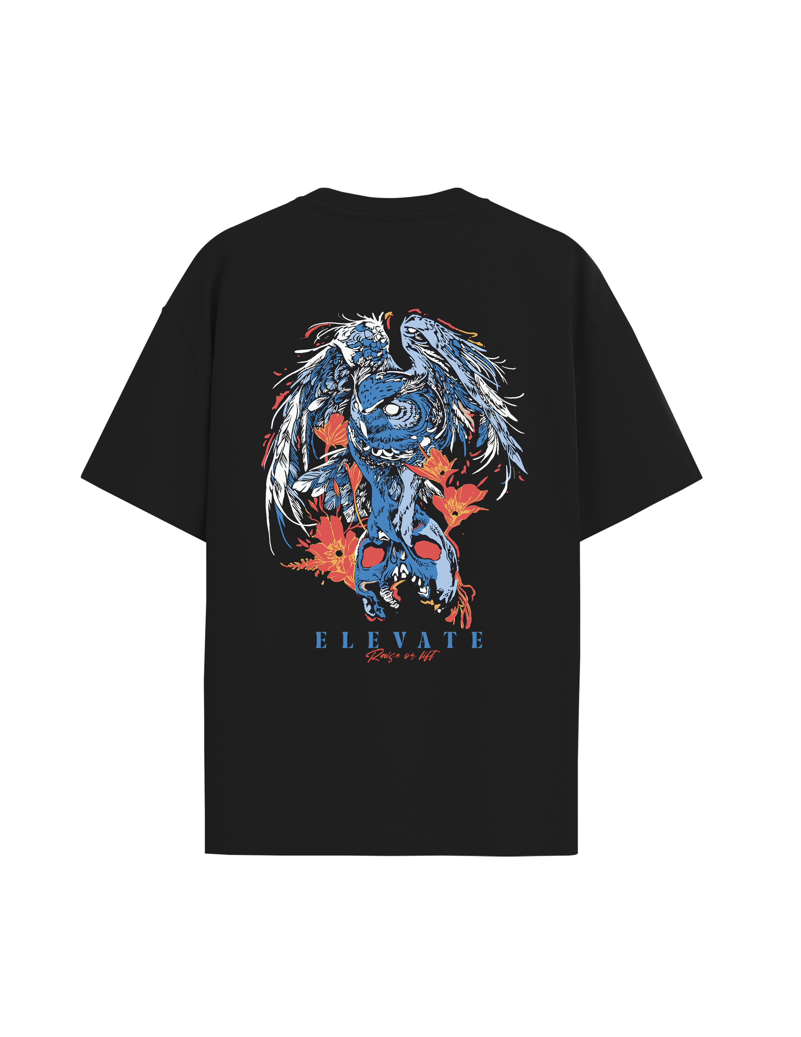 SOUL KEEPER  — GOTHIC OWL & SKULL BLACK TEE