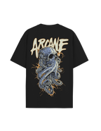 Arcane Octopus Black Oversized Tshirt