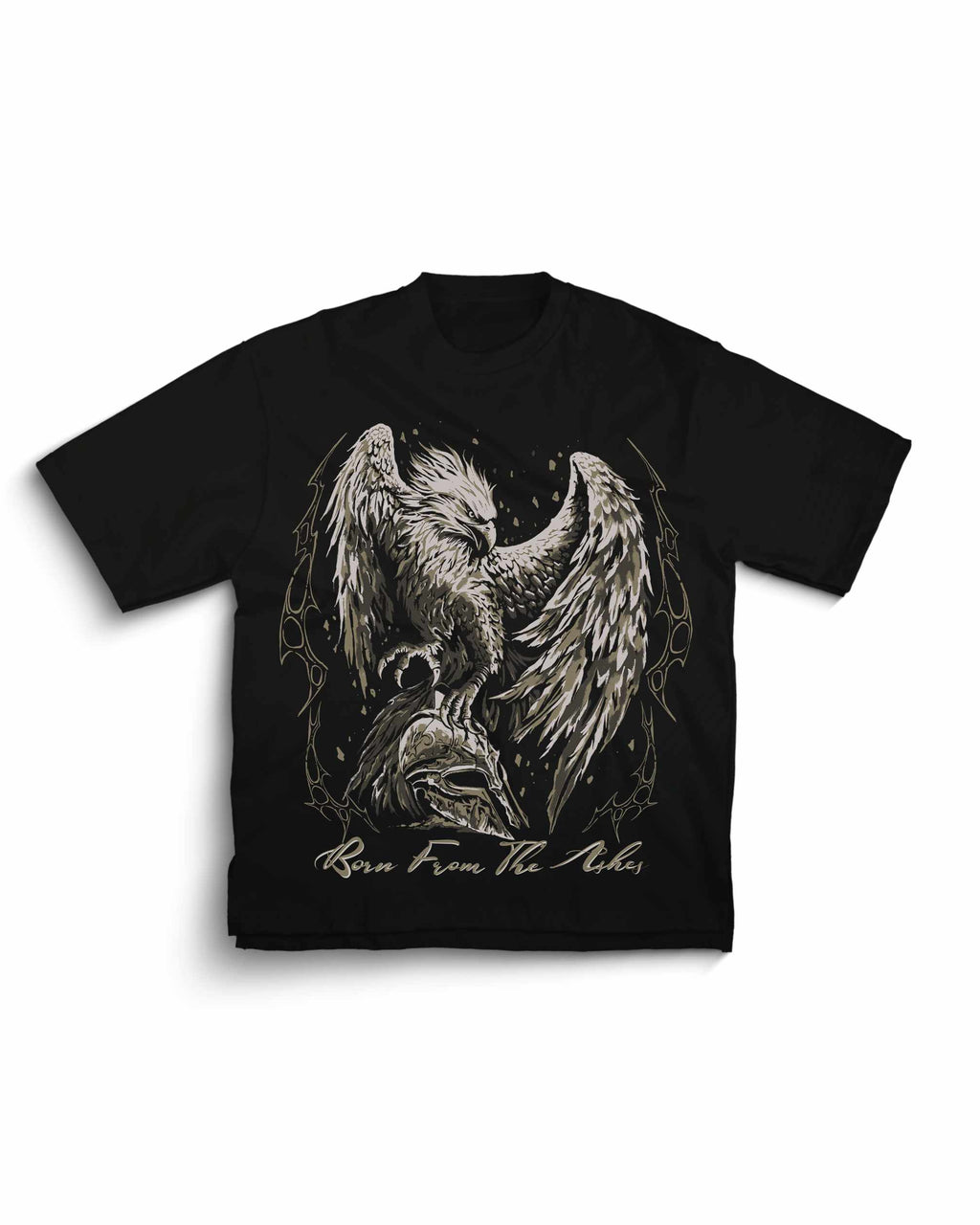 BORN FROM THE ASHES BLACK OVERSZIED FIT T-SHIRT