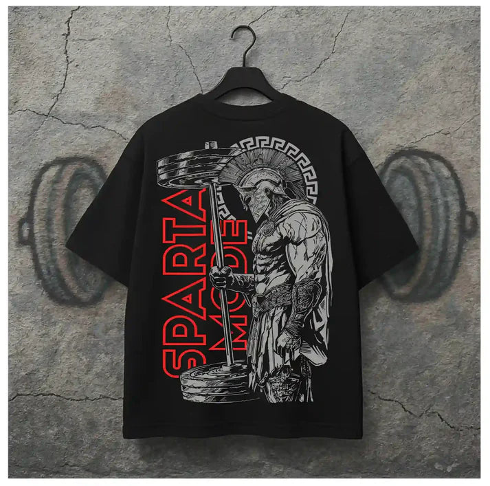 SPARTAN BLACK OVERSIZED TEE