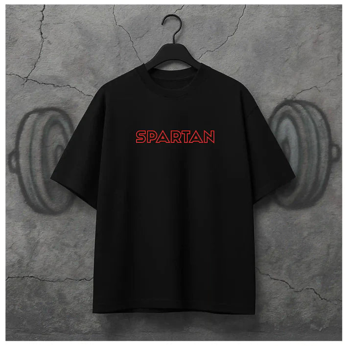SPARTAN BLACK OVERSIZED TEE
