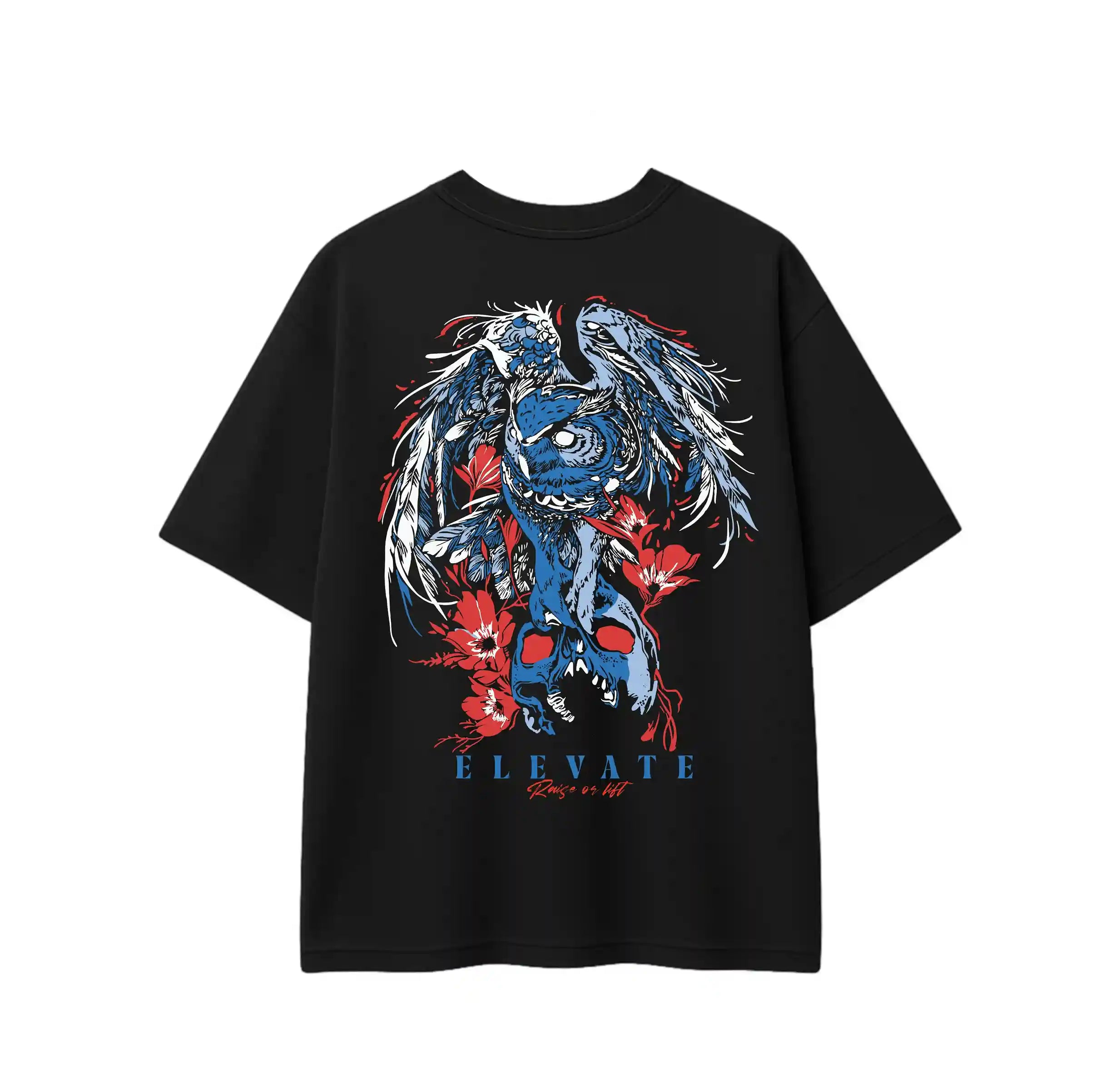 SOUL KEEPER  — GOTHIC OWL & SKULL BLACK TEE