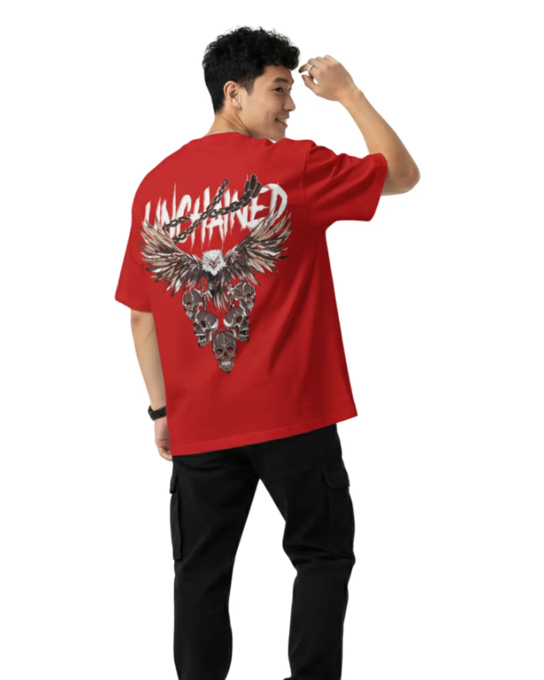 UNCHAINED — Eagle of Freedom Red Oversized Tshirt