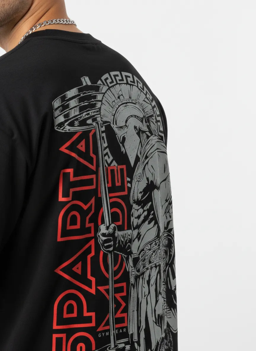 SPARTAN BLACK OVERSIZED TEE