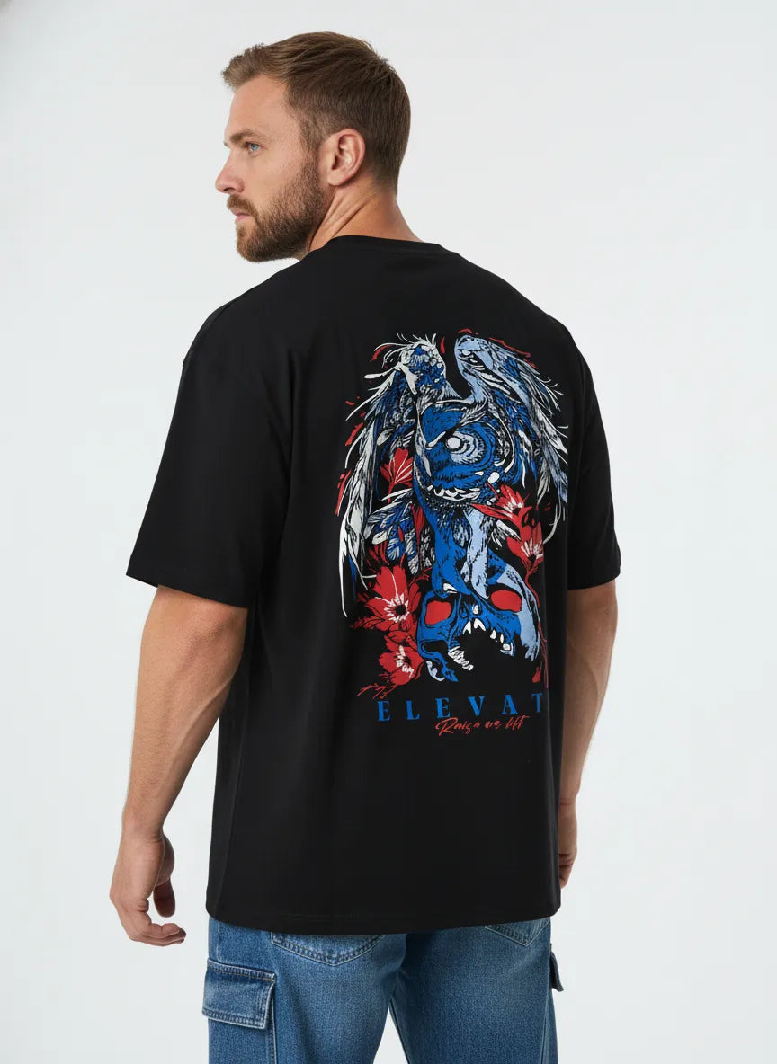 SOUL KEEPER  — GOTHIC OWL & SKULL BLACK TEE