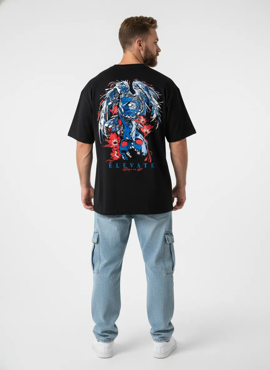 SOUL KEEPER  — GOTHIC OWL & SKULL BLACK TEE