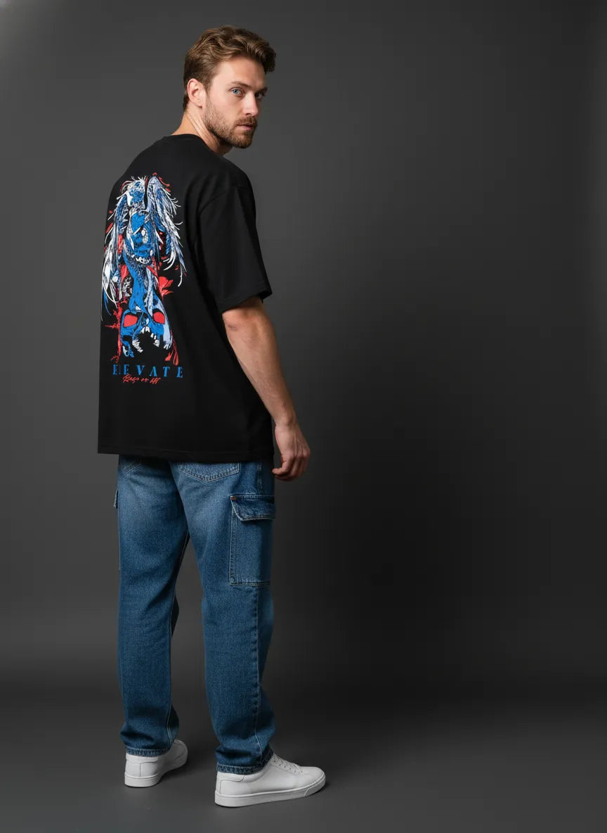 SOUL KEEPER  — GOTHIC OWL & SKULL BLACK TEE