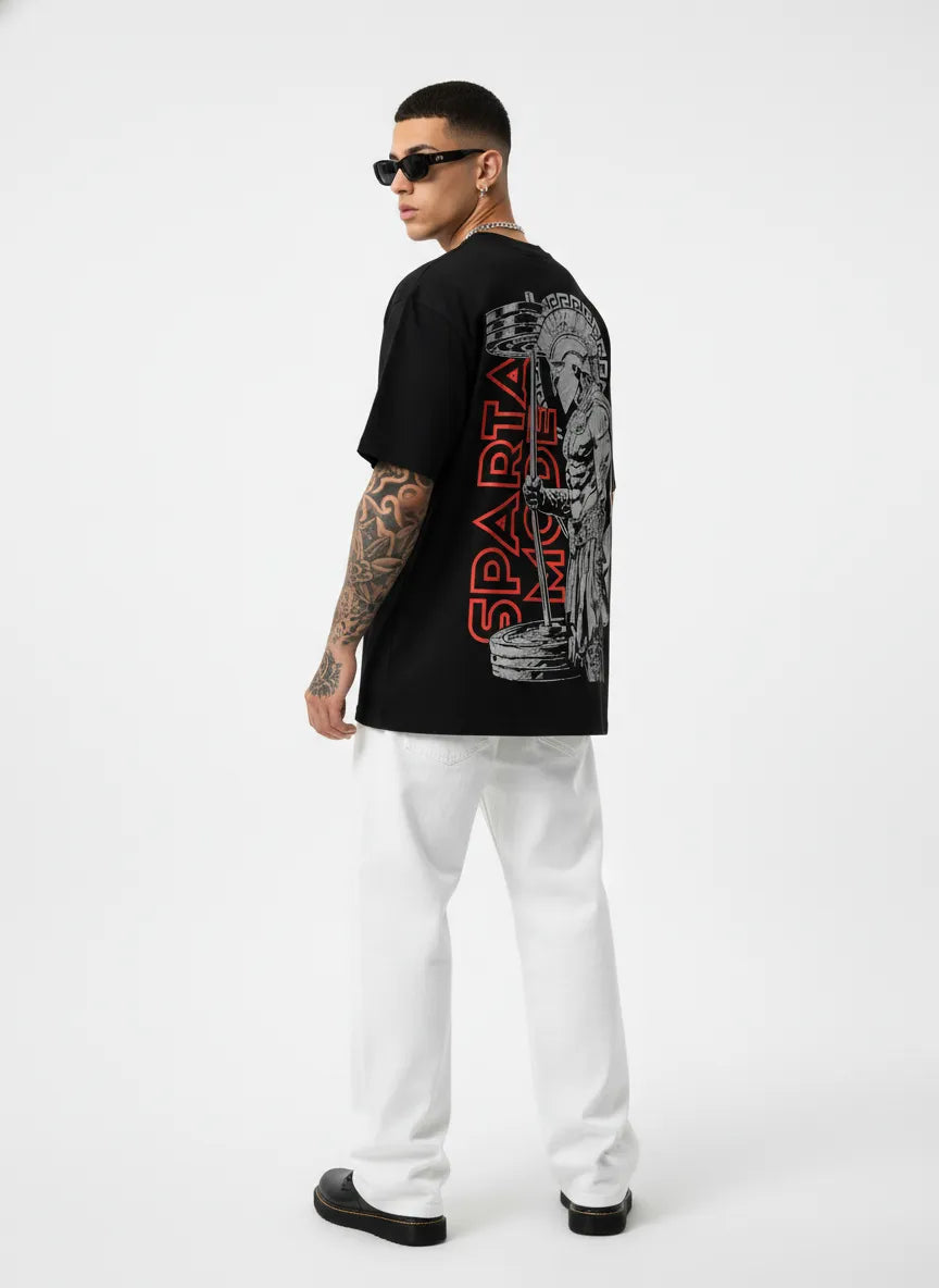 SPARTAN BLACK OVERSIZED TEE