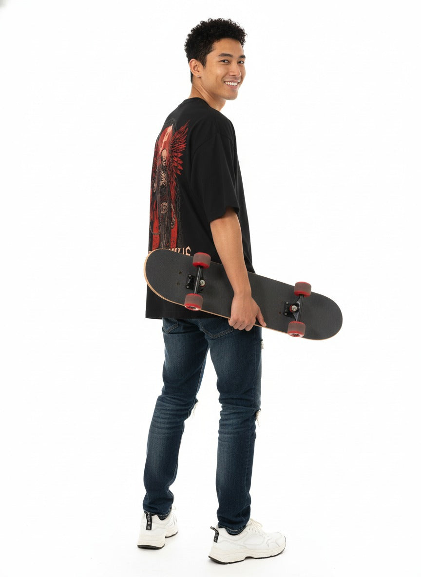 SMOKING CHILLS BLACK OVERSIZED TSHIRT