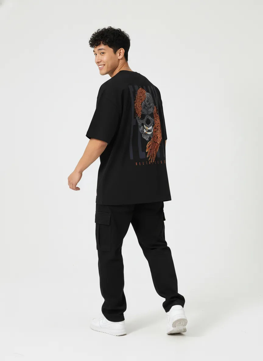 FENIX : RELENTLESS BLACK OVERSIZED TSHIRT