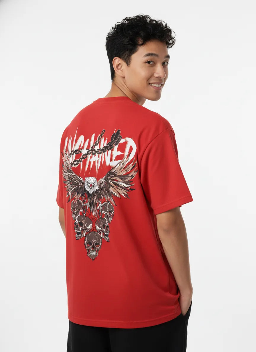 UNCHAINED — Eagle of Freedom Red Oversized Tshirt